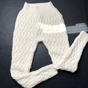 Aran Sweater Market Wool Cable Knit Sweater Pants Size Small Thermal Leggings S